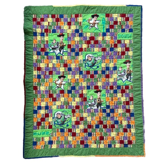 Disney Pixar Toy Story Woody Buzz Quilted Blanket 28x36 Reversible Baby Blanket - Picture 2 of 5